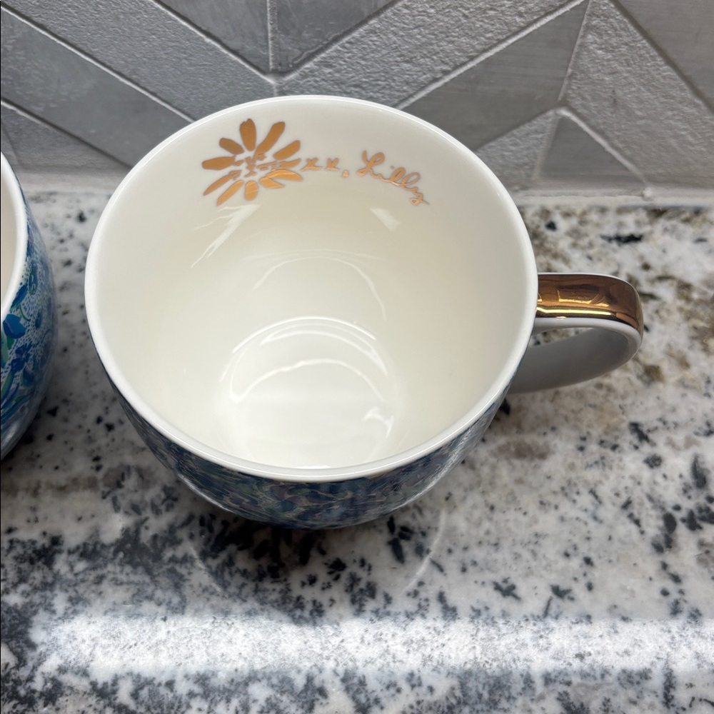 Lilly Pulitzer Vibrant Blue and Green Mugs - Picture 3 of 4